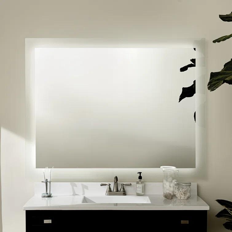 Elan 84003 Mir 54" 4-Light LED Backlit Mirror in Frosted Glass