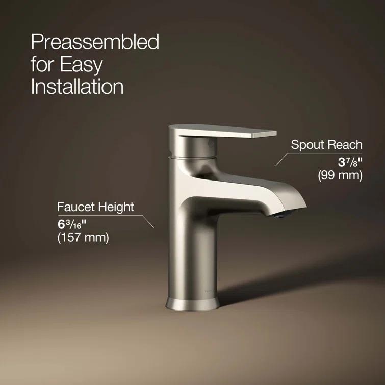 Kohler Hint Single-Handle Bathroom Faucet with Pop-Up Drain Assembly, One Hole Bathroom Sink Faucet, 1.2 gpm