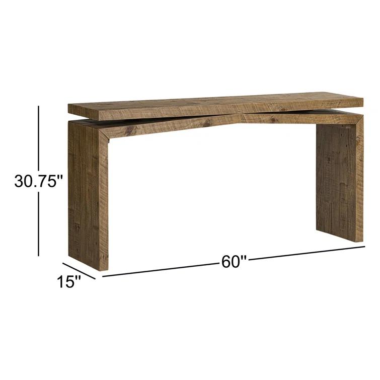 Matthes 60" Sierra Rustic Natural Solid Wood Console Table