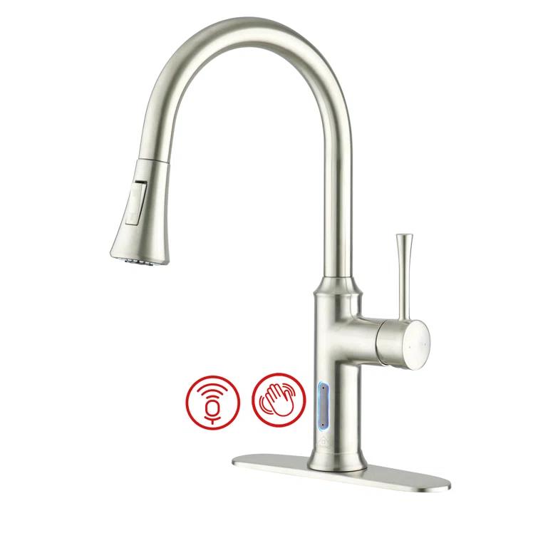 Willow Smart Faucet Touchless Pull Down Sprayer Kitchen Faucet with Voice and Motion Control