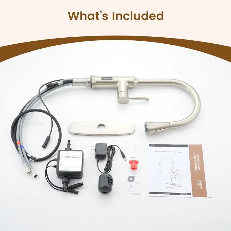 Willow Smart Faucet Touchless Pull Down Sprayer Kitchen Faucet with Voice and Motion Control