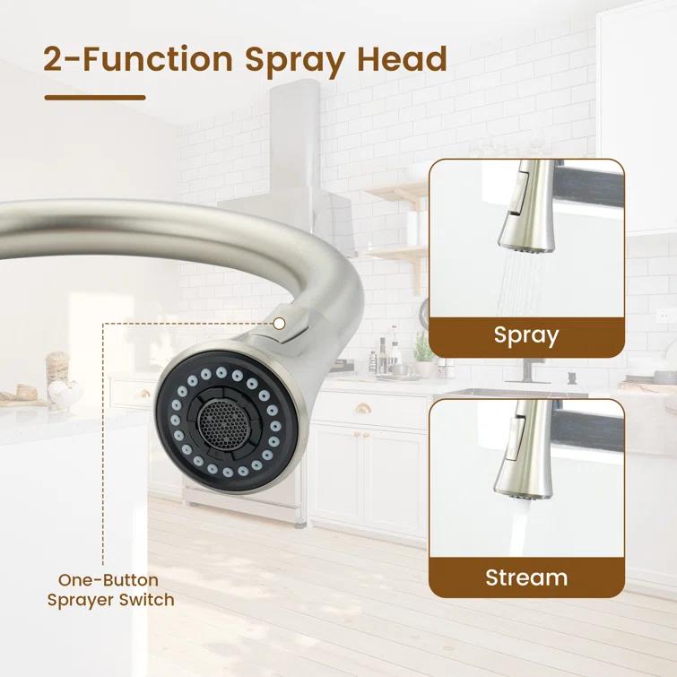Willow Smart Faucet Touchless Pull Down Sprayer Kitchen Faucet with Voice and Motion Control