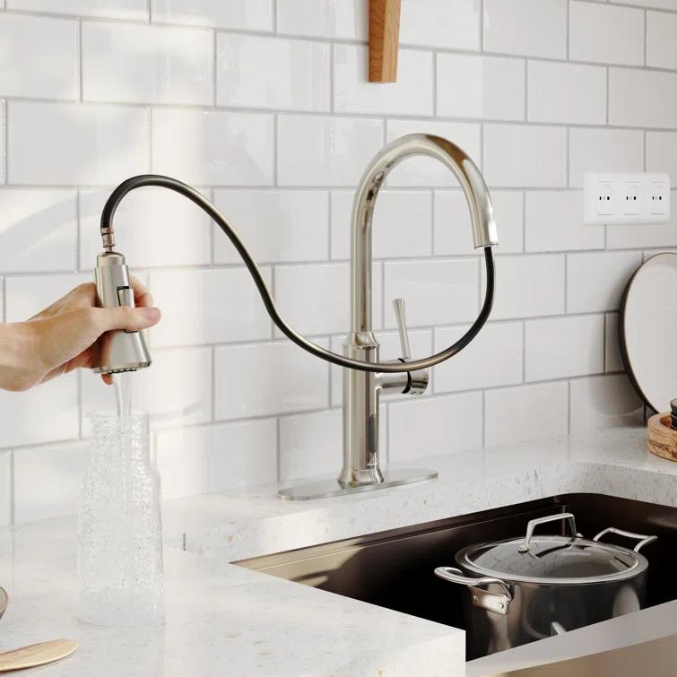 Willow Smart Faucet Touchless Pull Down Sprayer Kitchen Faucet with Voice and Motion Control