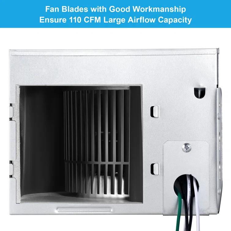 110 Cfm Quiet Bathroom Exhaust Fan With Light, 6500K 800Lm Household Ventilation Fan Light Combo, Energy Saving Ceiling Mount, Multipurpose Bath Extractor Fan, Easy To Install