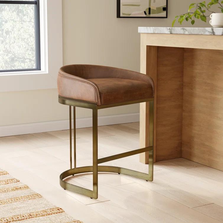 Bradley Genuine Leather Bar & Counter Stool