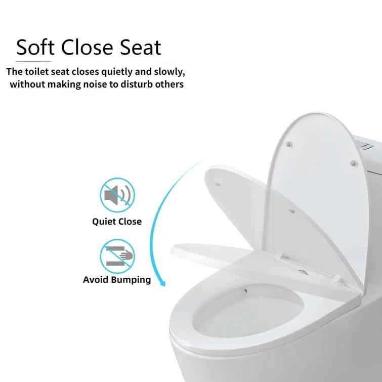 Momei 1.6 GPF Dual-Flush Toilet Modern Elongated One-Piece Toilet (Seat Included)