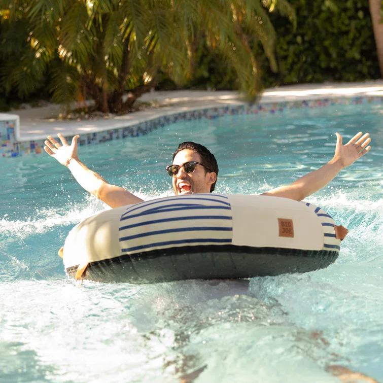 Big Joe Lux Ring Premium Pool Float, Cape Stripe, Durable UV Protected