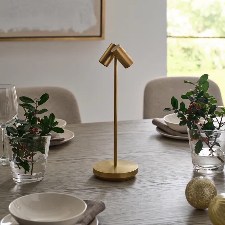 Natural Brass Adjustable Cordless Outdoor Table Lamp