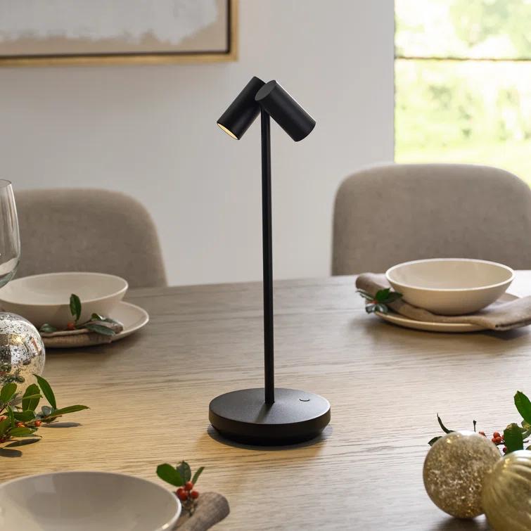 Black Adjustable Cordless Outdoor LED Table Lamp