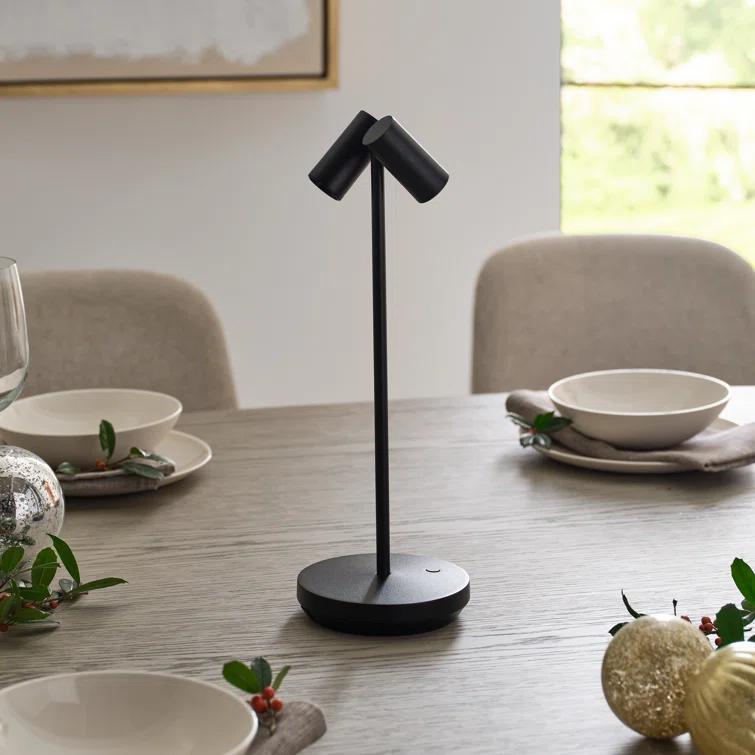 Black Adjustable Cordless Outdoor LED Table Lamp