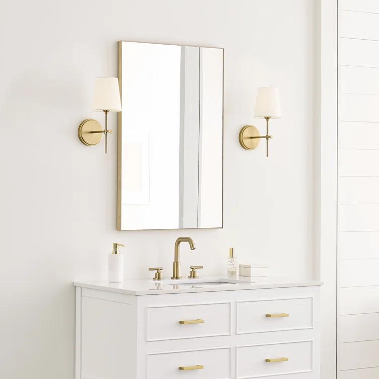 Generation Lighting 1-Light Baker Bath Fixture Wall Lamp Satin Brass 4187201-848 | Bathroom Light Fixture for Home Decor | Wall Sconce Vanity Light Fixture and Bathroom Accessory