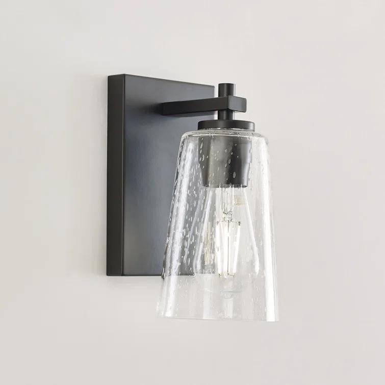 Mercer Seeded Glass 1-Light Sconce in Oil Rubbed Bronze