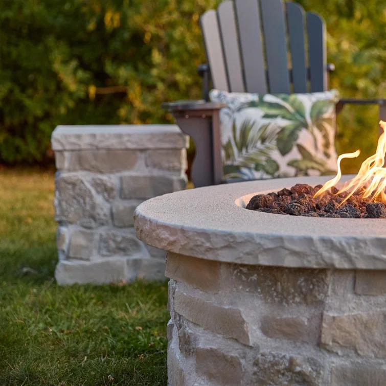 Real Flame Scottsdale Stone Propane Tank Cover And Side Table In Beige By Real Flame