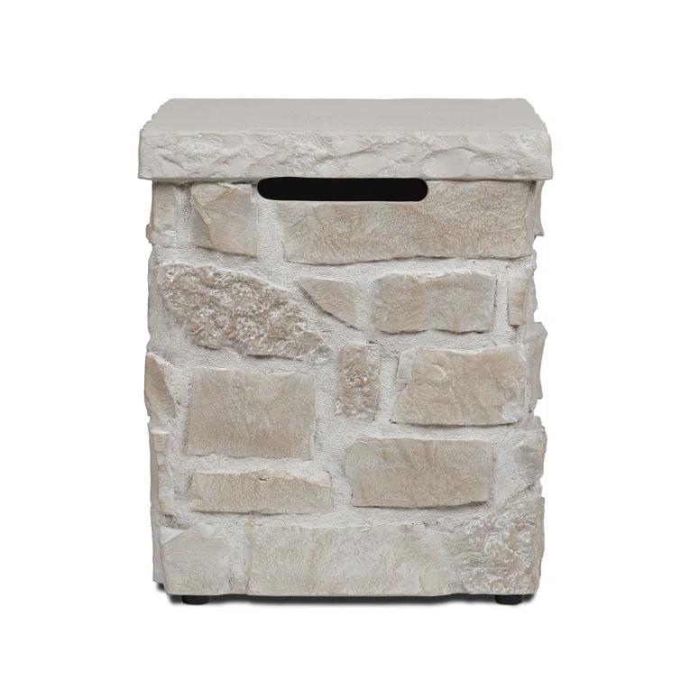 Real Flame Scottsdale Stone Propane Tank Cover And Side Table In Beige By Real Flame