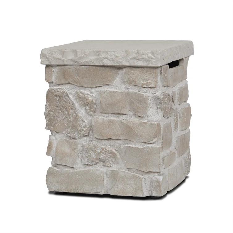 Real Flame Scottsdale Stone Propane Tank Cover And Side Table In Beige By Real Flame