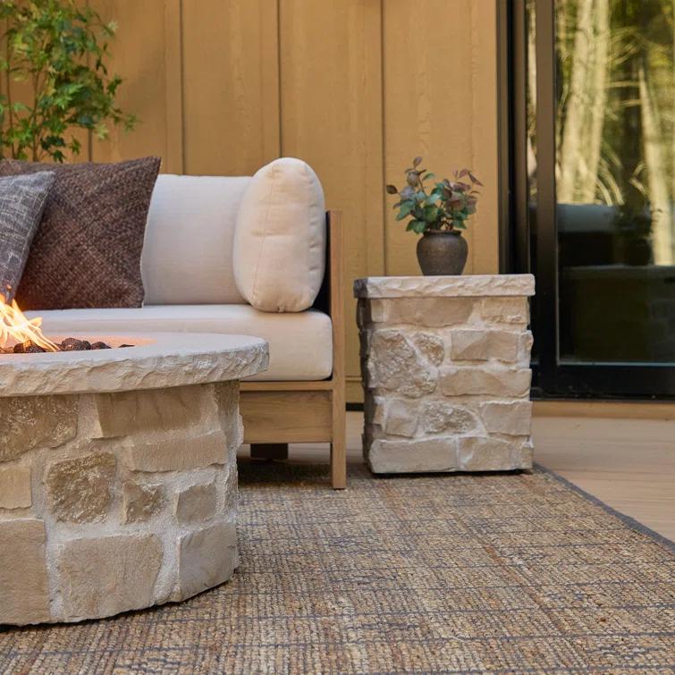Real Flame Scottsdale Stone Propane Tank Cover And Side Table In Beige By Real Flame