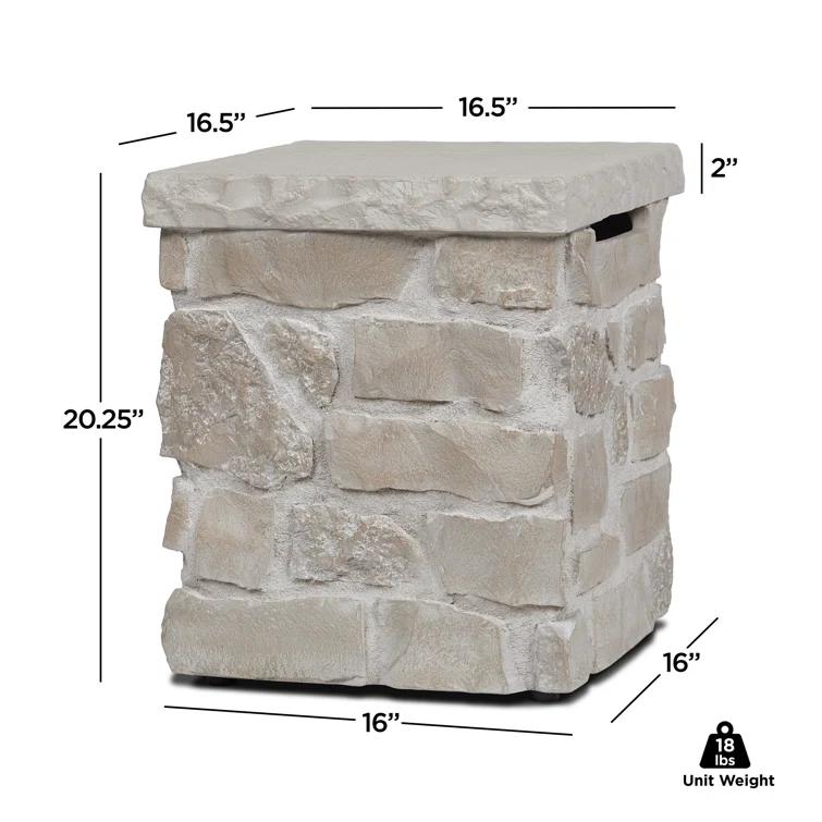 Real Flame Scottsdale Stone Propane Tank Cover And Side Table In Beige By Real Flame