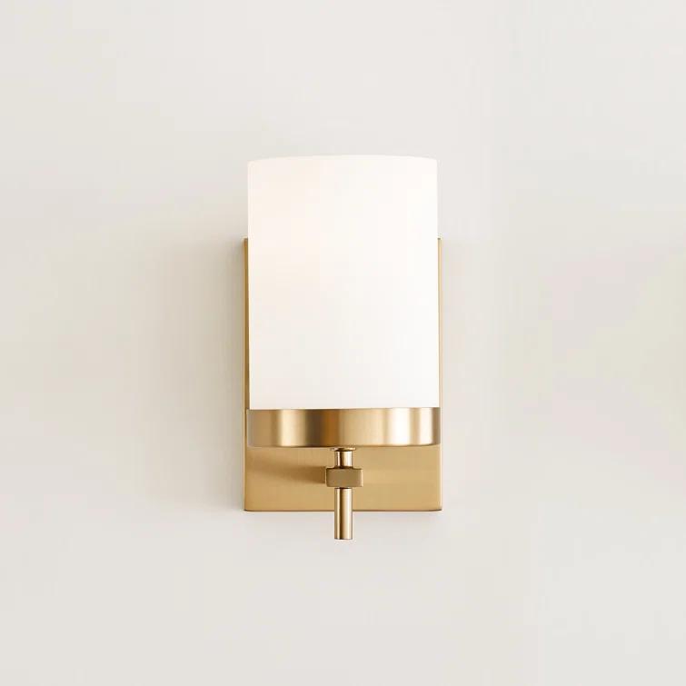 Zire Outdoor Dimmable Wall Sconce in Satin Brass and Black
