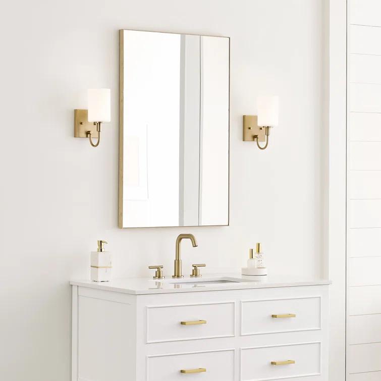 Satin Brass Oak Moore Dimmable 1-Light Bath Sconce