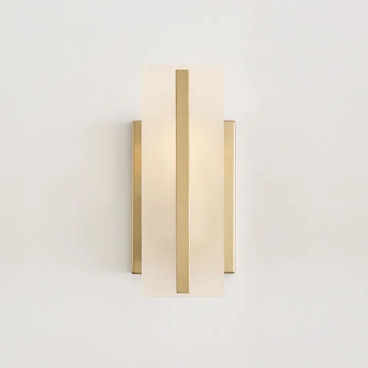 Satin Brass One-Light Vanity Sconce with Etched Glass