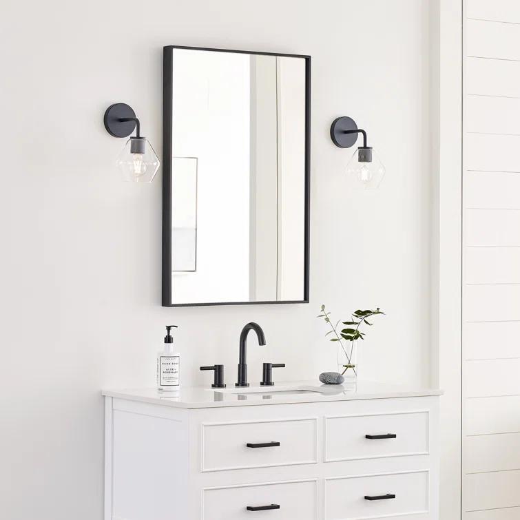 Rooks Single Light Glass Steel Dimmable Armed Sconce