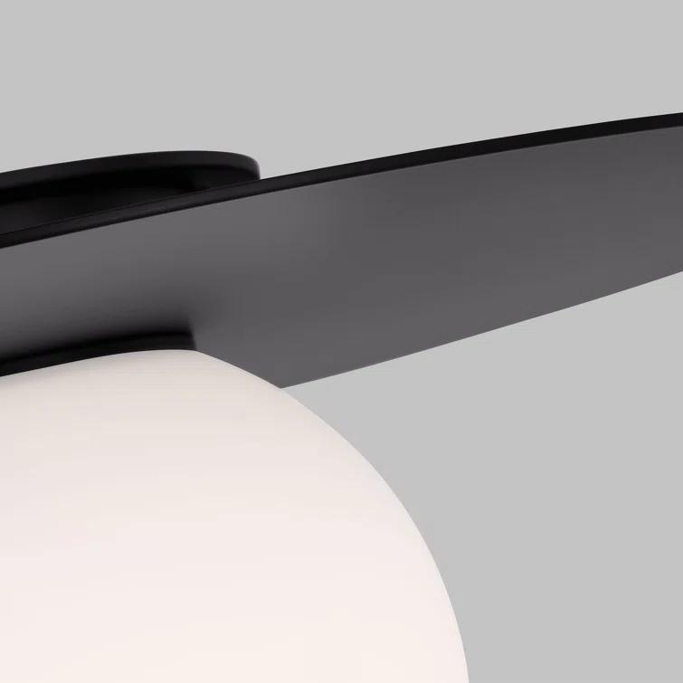 Midnight Black and Milk White Glass Globe Flush Mount Light