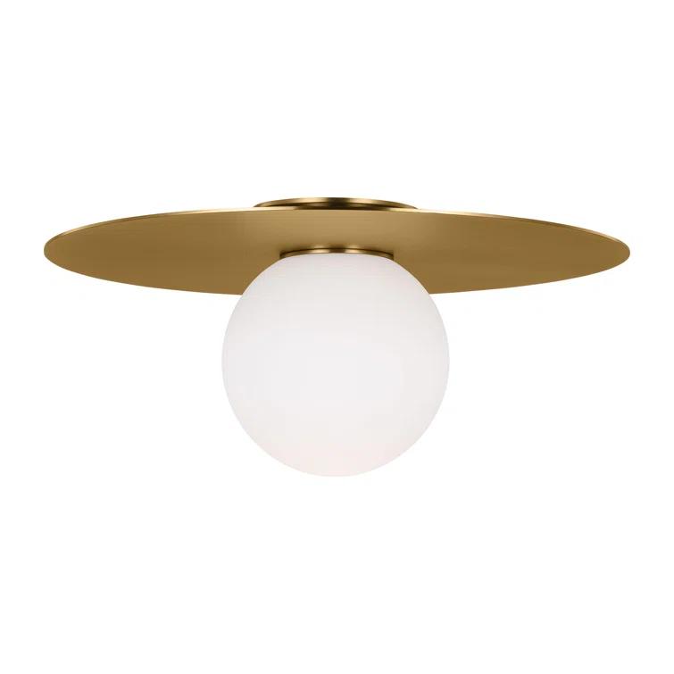 Single Light Glass Flush Mount