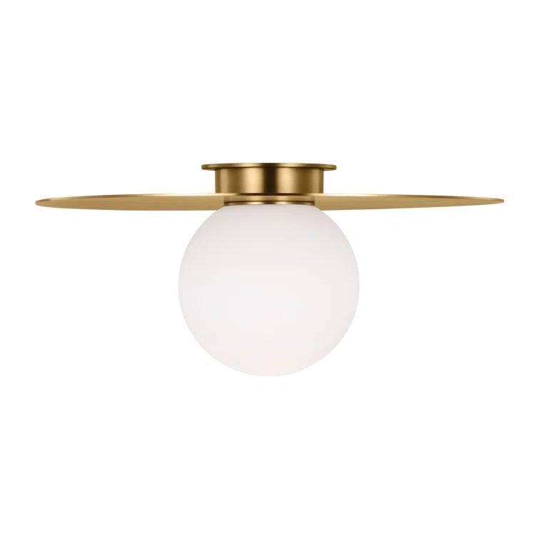 Single Light Glass Flush Mount