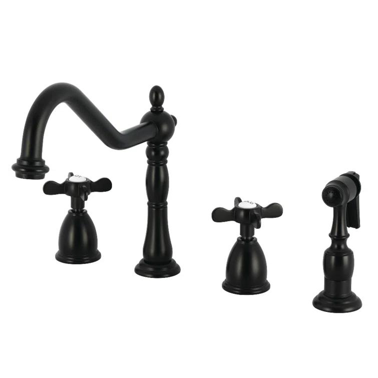 Kingston Brass Essex Double-Handle 3-Hole Widespread Kitchen Faucet