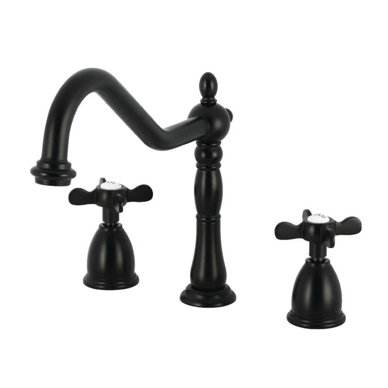 Kingston Brass Essex Double-Handle 3-Hole Widespread Kitchen Faucet