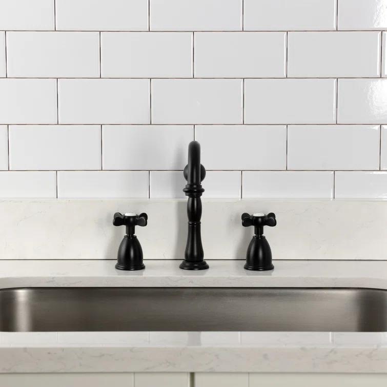 Kingston Brass Essex Double-Handle 3-Hole Widespread Kitchen Faucet