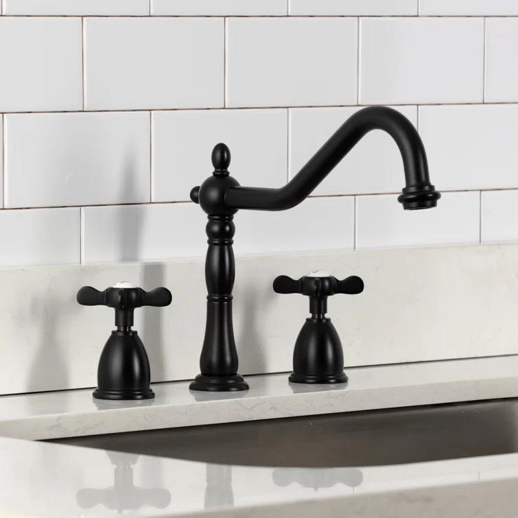 Kingston Brass Essex Double-Handle 3-Hole Widespread Kitchen Faucet