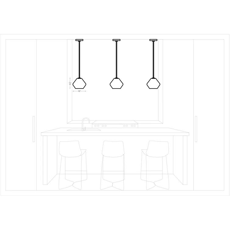 Rooks Single Light Glass Dimmable Pendant