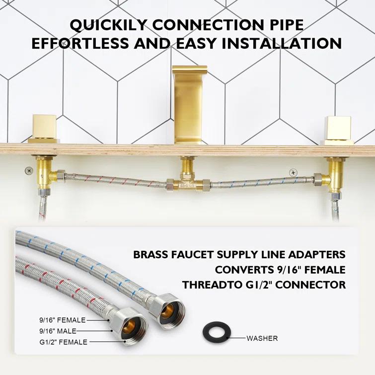 Widespread Faucet 2-Handle Bathroom Faucet with 3 Holes and Pop Drain
