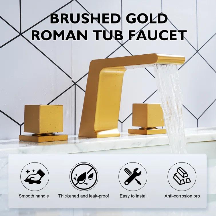 Widespread Faucet 2-Handle Bathroom Faucet with 3 Holes and Pop Drain