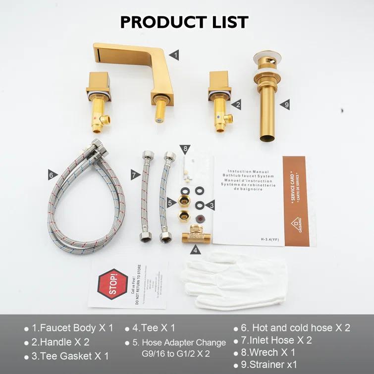 Widespread Faucet 2-Handle Bathroom Faucet with 3 Holes and Pop Drain