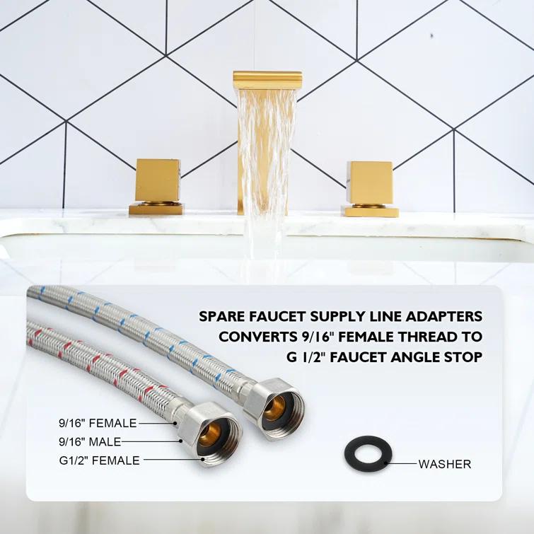 Widespread Faucet 2-Handle Bathroom Faucet with 3 Holes and Pop Drain