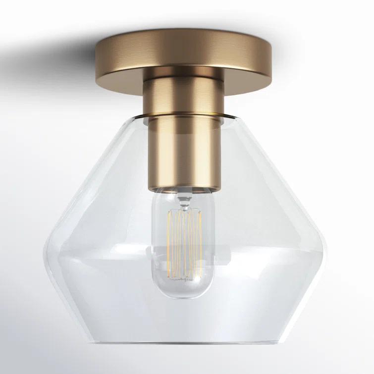 Rooks Single Light Glass Semi Flush Mount