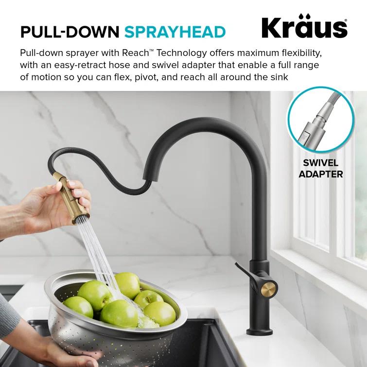 Kraus Torak 2-Function Single Handle Pull Down Kitchen Faucet