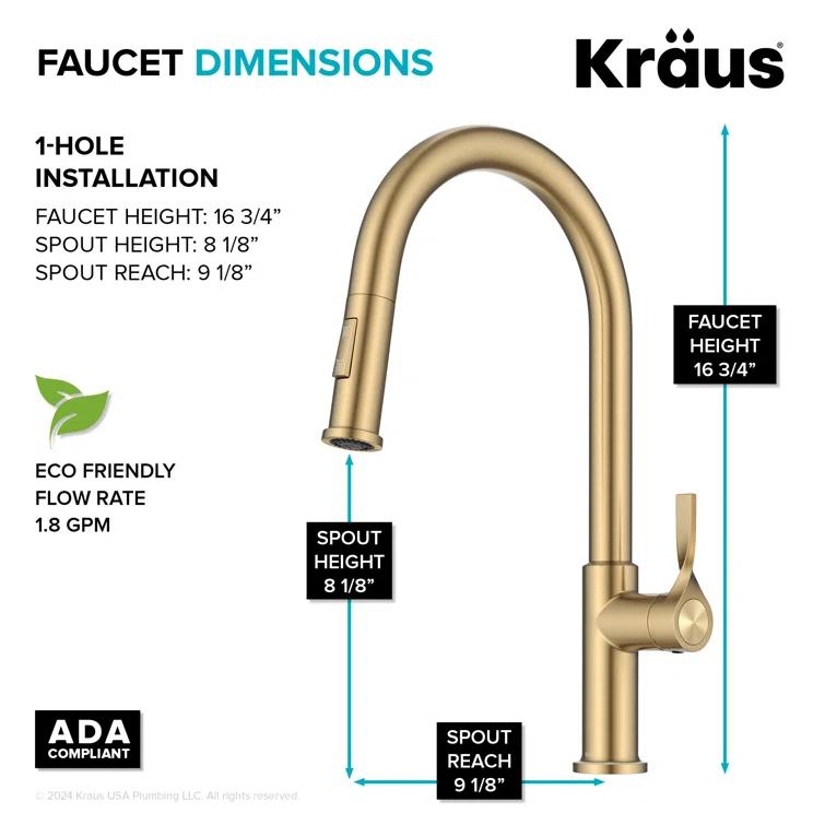 Kraus Torak 2-Function Single Handle Pull Down Kitchen Faucet