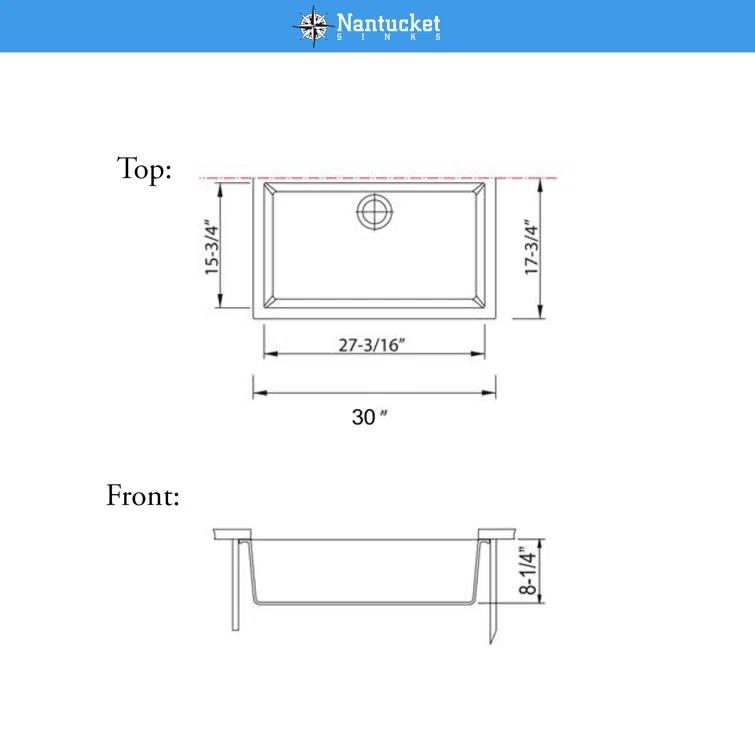 Plymouth 30'' L Undermount Single Bowl Granite Kitchen Sink