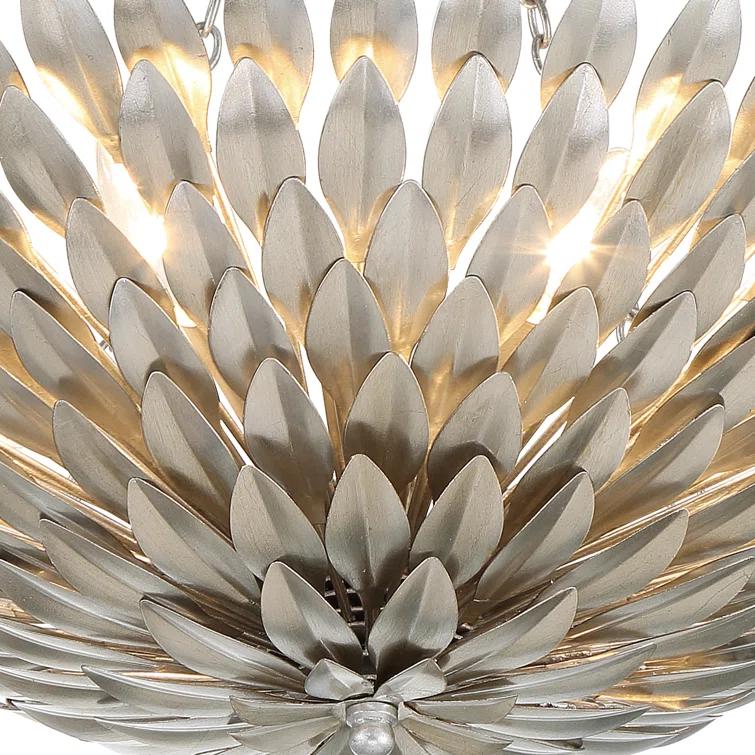 Broche 6 Light Antique Silver Ceiling Mount