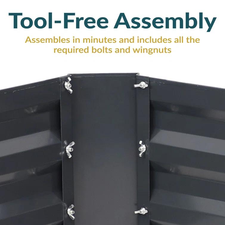 Irick Hexagon Galvanized Steel Raised Garden Bed - 40.5" x 36" x 11.75"