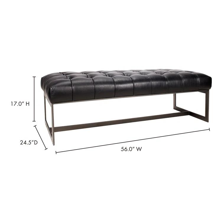 Moe's Home Collection Wyatt Leather Bench
