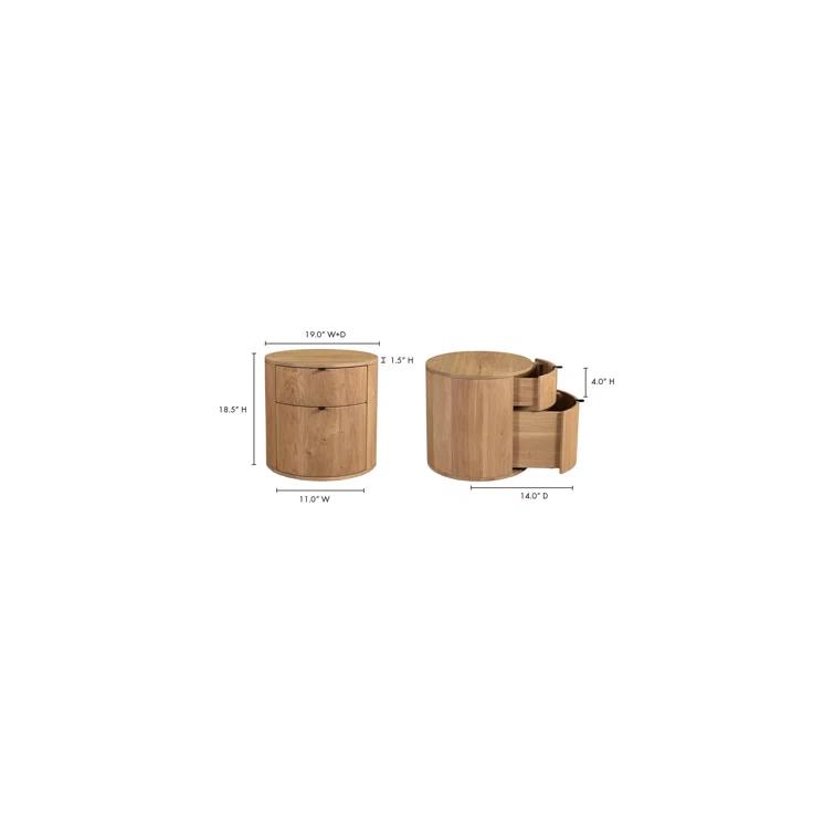 Kono 2-Drawer Nightstand - Natural