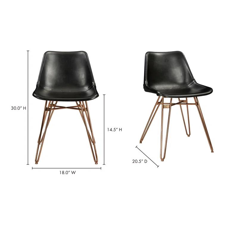 Gingerich 18'' H Genuine Leather Upholstered Side Chair