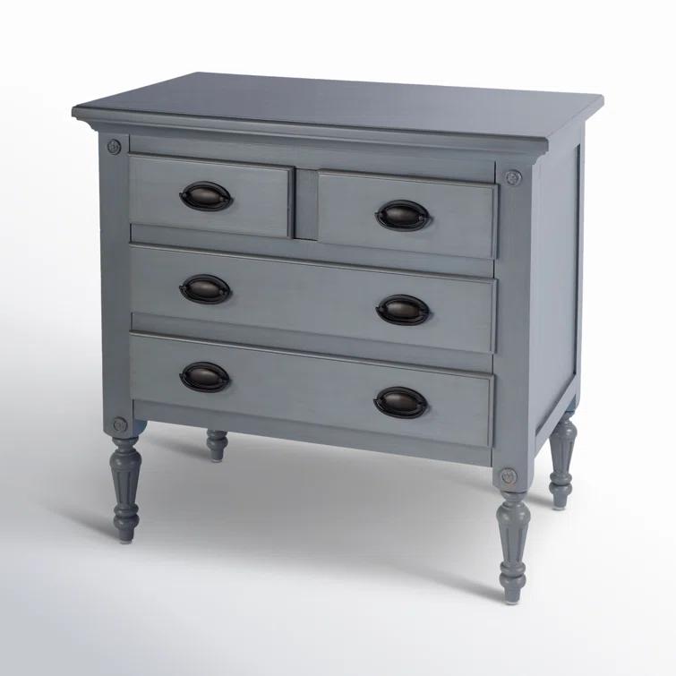 Easterbrook 31.5 in. W Wood 4 Drawer Accent Storage Chest - Gray
