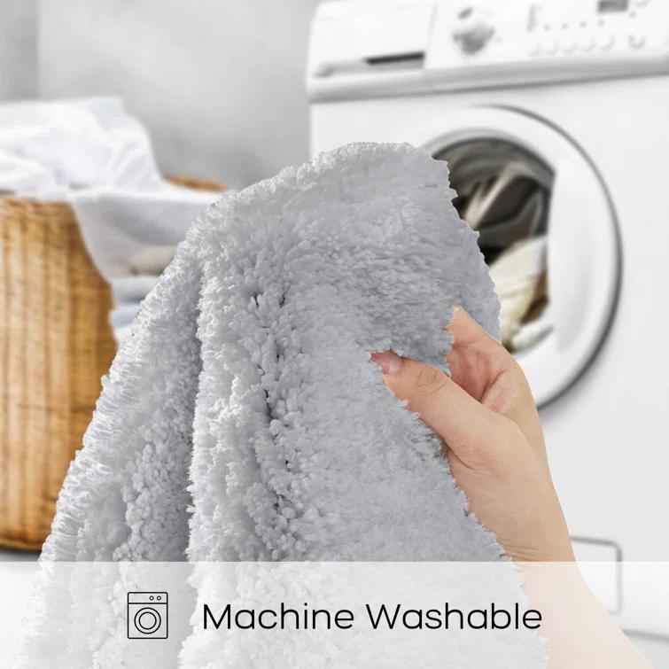 Madison Park Signature Marshmallow Quick Dry Bath Rug with Non-Slip Backing