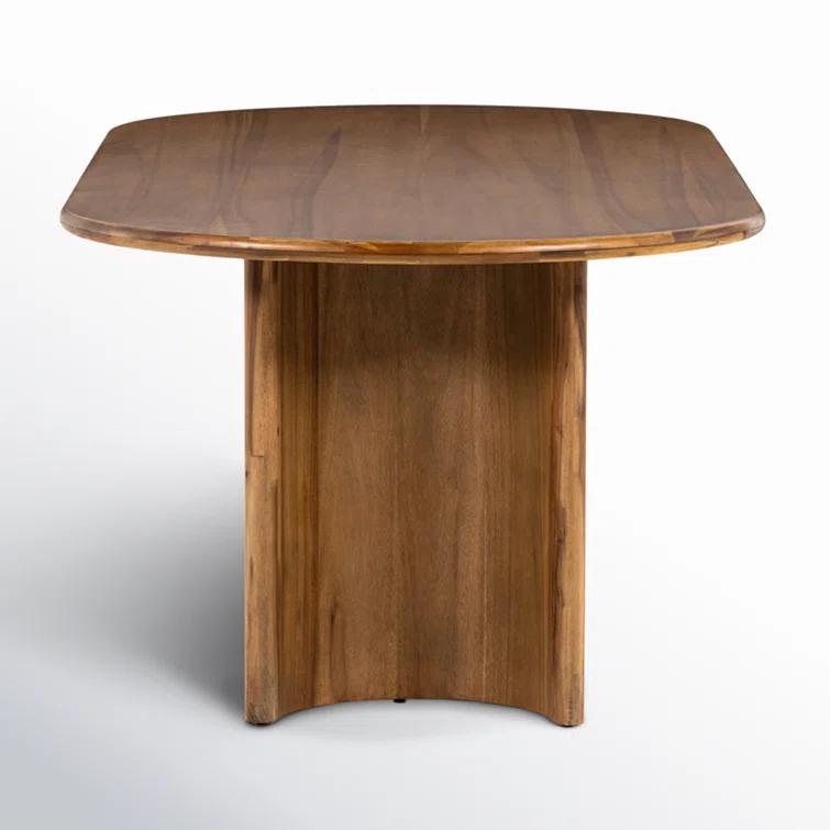 Crescent Mid-Century Modern Oval Sandy Acacia Dining Table