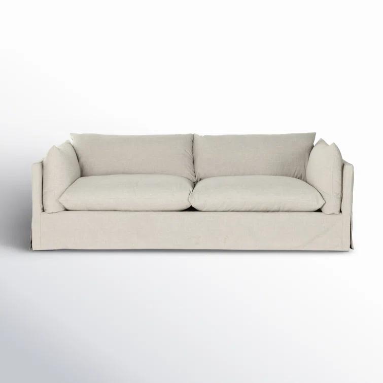 Bennett Moon 90.5'' White Contemporary Slipcovered Sofa